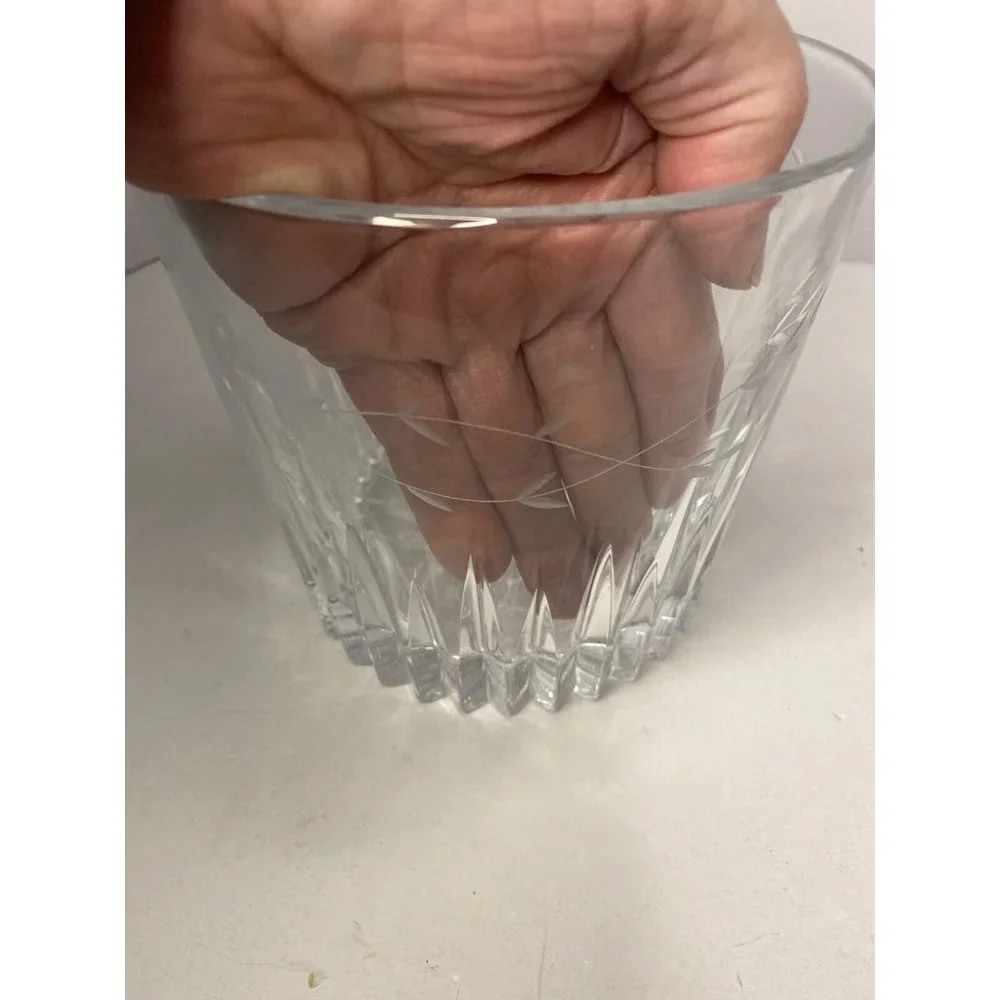 Vitg Princess House 24% Lead Crystal Ice Bucket & Tongs in the Heritage Pattern